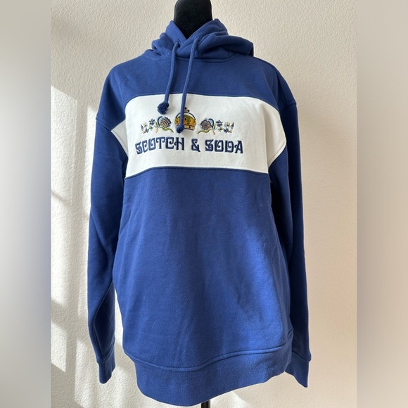 Scotch & Soda Hoodie Unisex  Blue/beige  NWT, Logo In The Front. Authentic. $118 - Picture 1 of 11